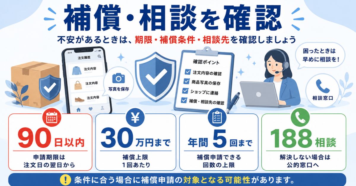 楽天Fashionで不安があるときに90日以内・30万円・年間5回・188相談を確認する画像
